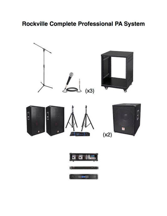 Rockville Complete Professional PA System (Small Events, School Assemblies, Coffee Shops, etc)